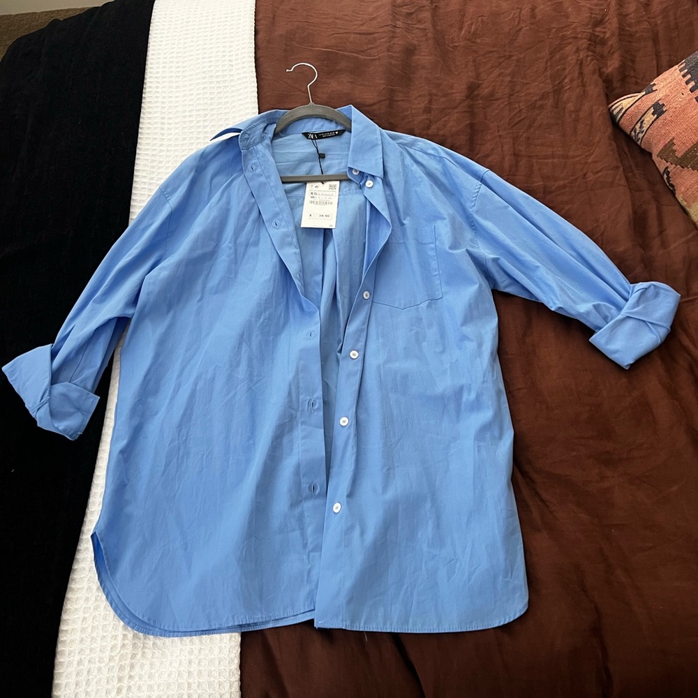 Zara Blue Button Down Shirt